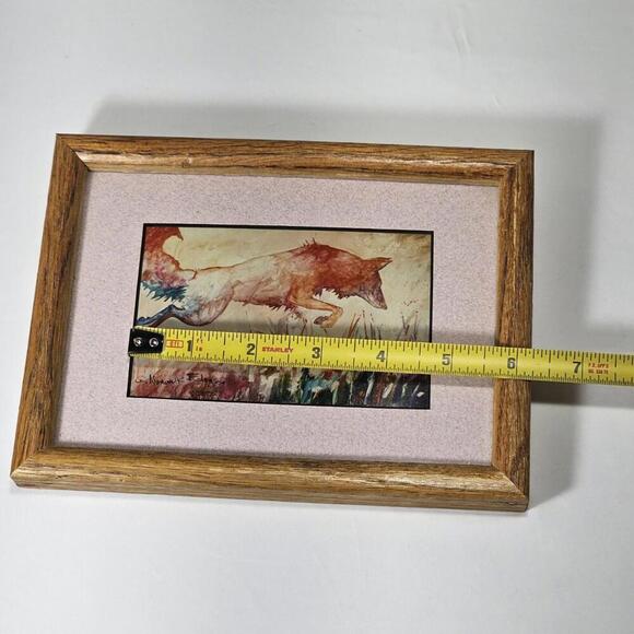 Vintage S. Gretchen Norwalk Art Print Fox In Matted & Framed Hand Signed - Picture 7 of 9